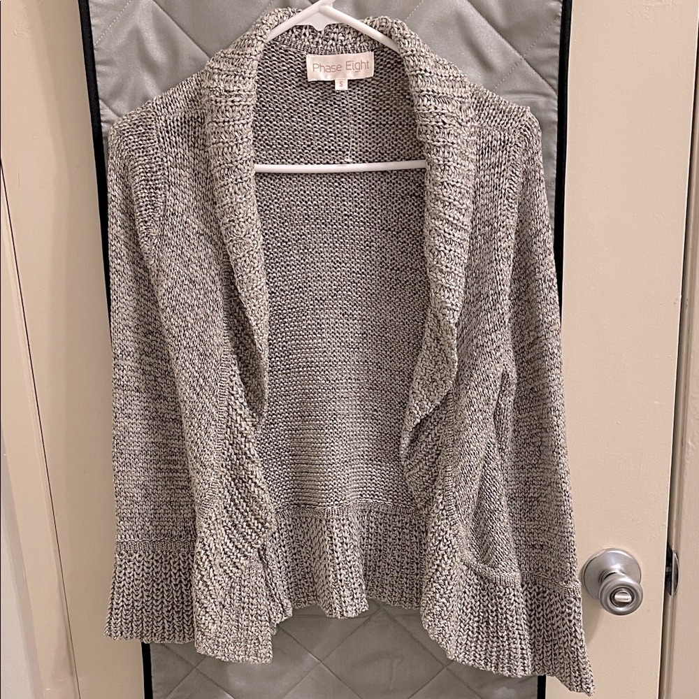 Phase Eight Gray Knit Cardigan, size Small